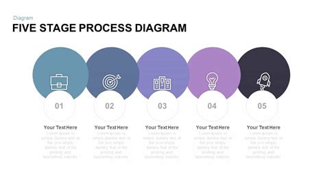 5 Stage Free Process Diagram PowerPoint Template and Keynote