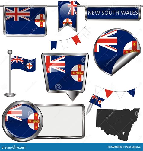 Flags of New South Wales, Australia Stock Vector - Illustration of flag ...