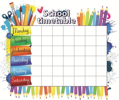 School timetable | School timetable, School schedule, After school schedule