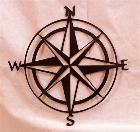 Large 20in Compass Rose Metal Wall Art by BCMetalCraft on Etsy