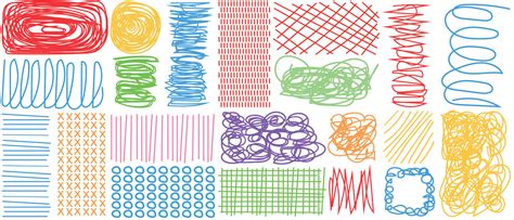 Doodle set of abstract geometric shapes. Hand drawn, pencil strokes ...