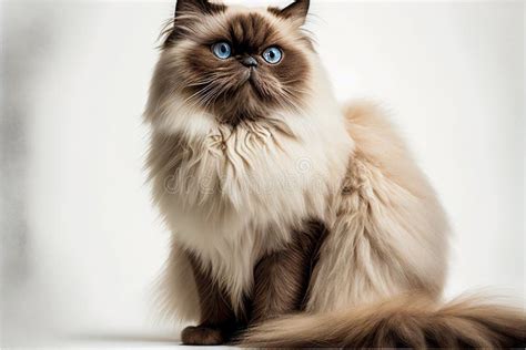 Gorgeous Himalayan Cat with Beautiful Blue Eyes Stock Illustration ...