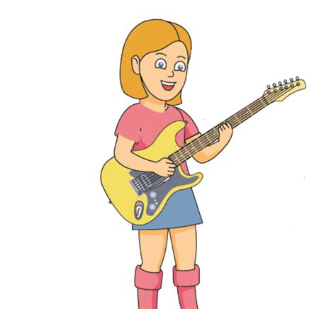 Music Clipart - girl_playing_guitar_animation_5C - Classroom Clipart