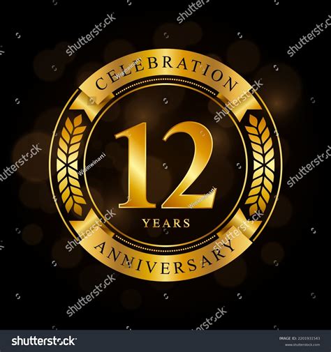 12 Year Anniversary Celebration Template Design Stock Vector (Royalty ...