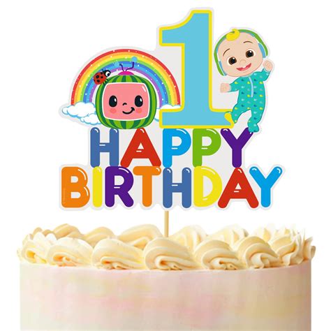 Buy Cocomelon® Theme Birthday Decorations - Cocomelon Cake Topper 1st ...