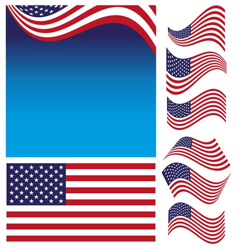 American Flag Set 43121196 Vector Art at Vecteezy