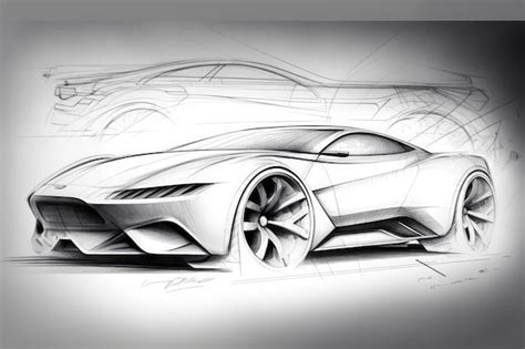 Premium AI Image | Car design pencil sketch with futuristic elements ...