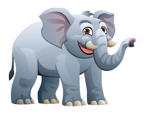 Cute elephant cartoon character illustration isolated on white ...