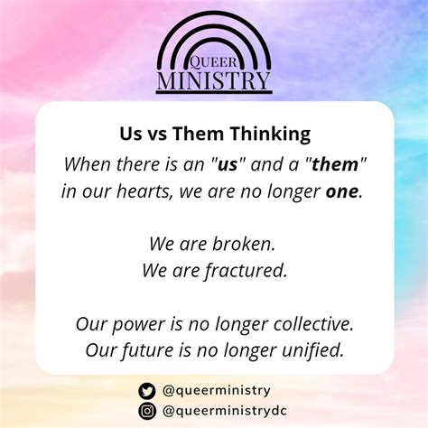 US vs THEM Thinking - Queer Ministry