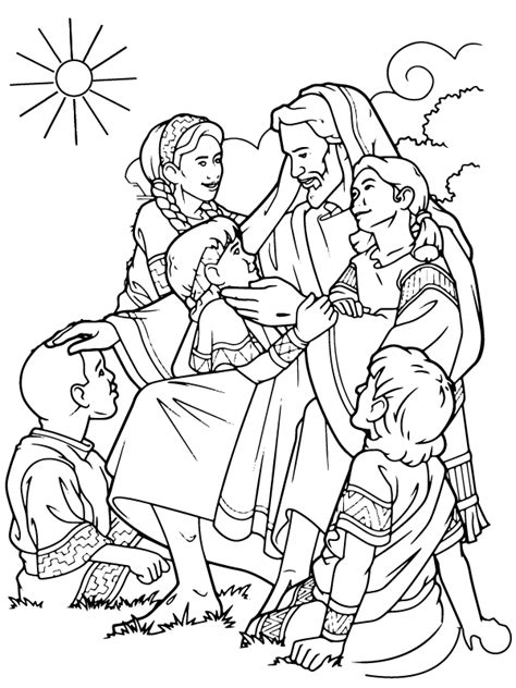 Latter-day Saint Jesus and Children Coloring Page - Free Printable ...