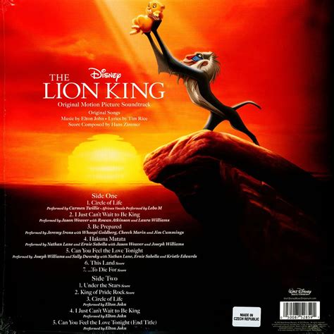 Elton John, Tim Rice, Hans Zimmer-The Lion King Soundtrack Vinyl ...