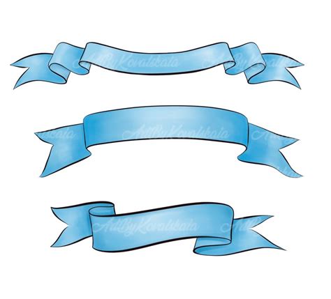 Ribbon Clipart, Banner PNG, Blue Ribbons Clip Art, Digital Download - Etsy