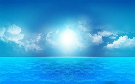 HD wallpaper: A Blue Day At Sea, picture, calm, nice, background, white ...