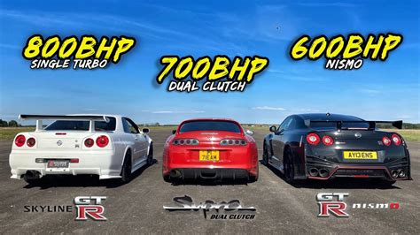 Drag: Nissan Skyline R34- Toyota SUPRA – GT-R NISMO