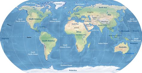 Get World Map Continents And Oceans Free Images - Www