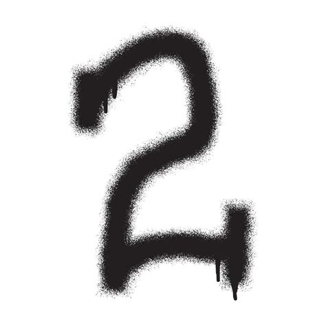 Graffiti number 2 with black spray paint. Vector illustration. 20435153 ...