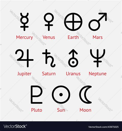 Astronomical objects symbols icon set Royalty Free Vector