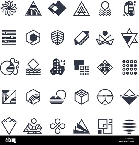 Vector geometric shapes and symbols. Geometrical logos vector set ...