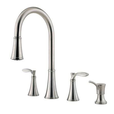 Pfister Petaluma 2-Handle Pull-Down Sprayer Kitchen Faucet with Soap ...