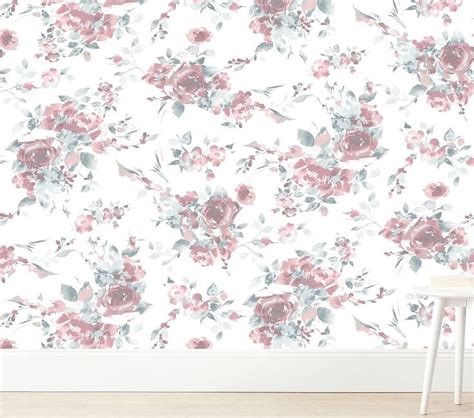 Wallshoppe Watercolor Roses Wallpaper | Watercolor rose, Rose wallpaper ...