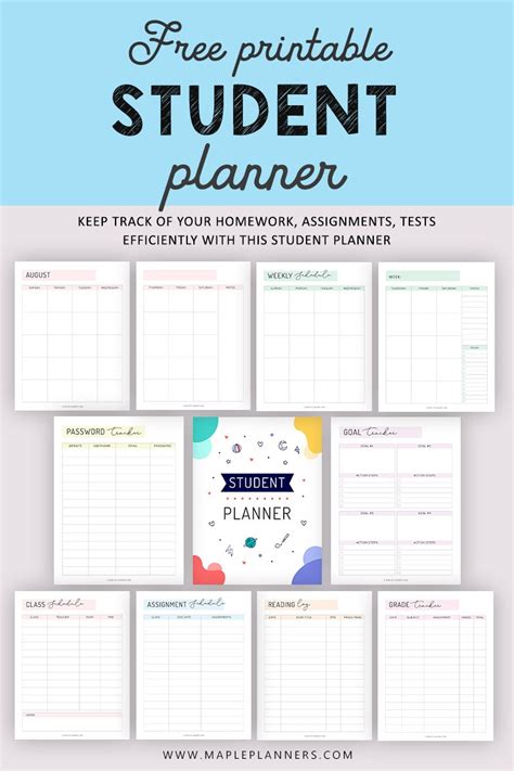 Free Printable Student Planner | Keep Track of School Activities