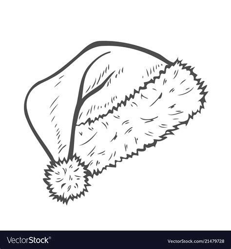 Sketch of santa hat Royalty Free Vector Image - VectorStock