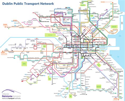 Dublin Public Transport Network (rail, tram, bus) [3239×2636] : r/MapPorn