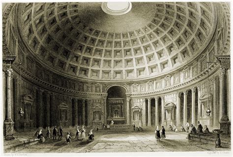 The Roman Pantheon, a temple to all the Gods. Ancient architecture.