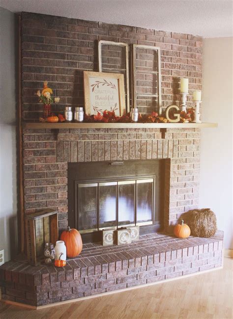 Corner Brick Fireplace Makeover