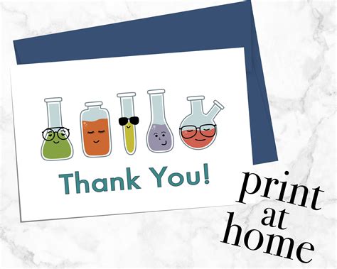 Digital Thank You Card Chemistry Teacher Science Teacher - Etsy