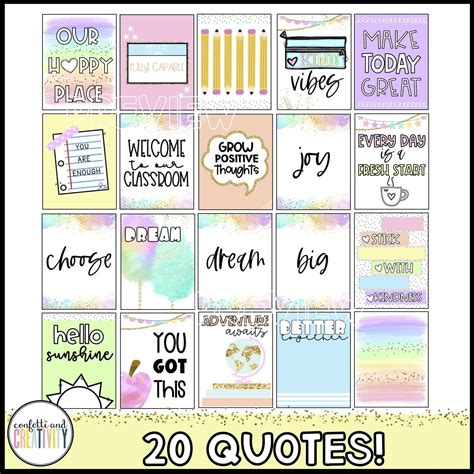 Pastel Quotes Posters | Confetti & Creativity