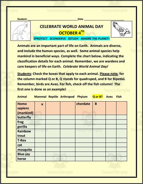 World Animal Day Celebration by Teach Simple