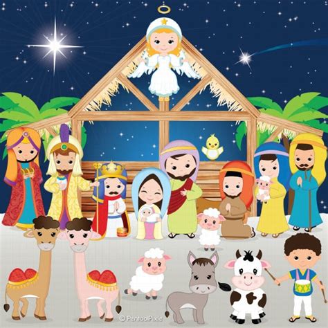 Nativity Clipart Nativity Clip Art Christmas Clipart Jesus - Etsy