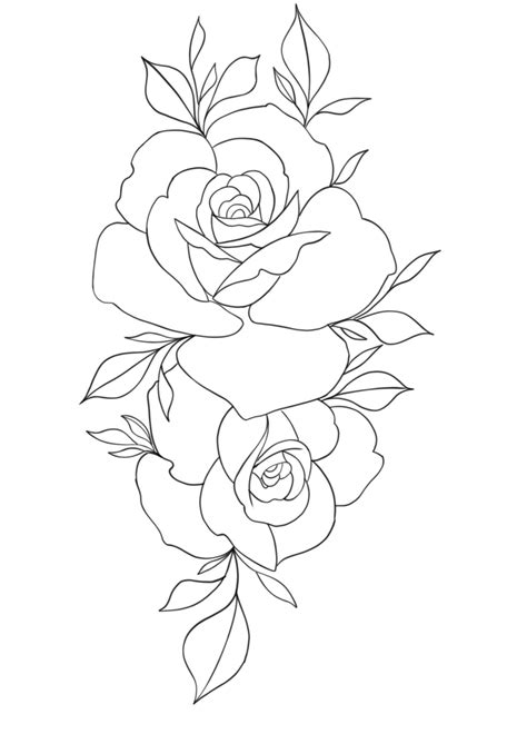 Rose outline drawing – Artofit