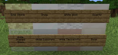 All the white blocks in Minecraft