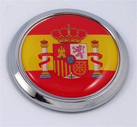 Spain Spanish Round Flag Car Chrome Decal Emblem Bumper Sticker Bezel ...