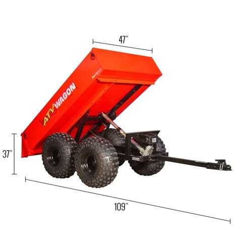 Bosski ATV Wagon Steel Tow-Behind ATV Utility Trailer - 1,100 lb ...