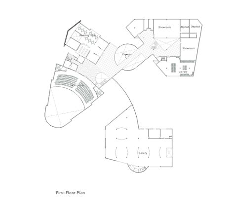 Cultural center with library DWG CAD Project Free Download