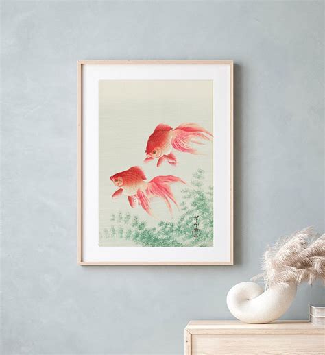 Japanese Fish Print, Vintage Fish Prints, Japandi Asian Wall Art ...