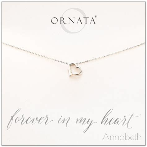 Forever in My Heart Sterling Silver Heart Charm Necklace – Ornata