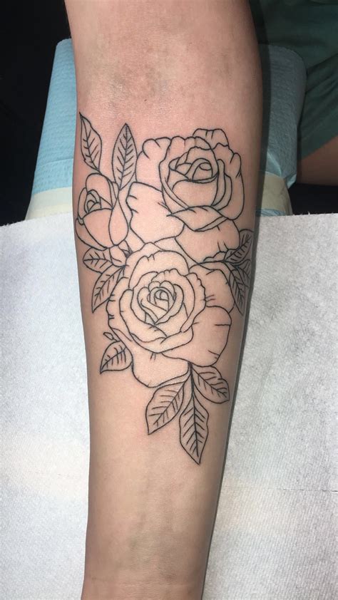 Rose tattoo on my forearm #rose #tattoo #outline | Rose outline tattoo ...