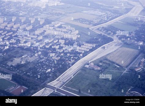 The Berlin Wall Region from the air at Staaken, West Berlin in 1979 ...