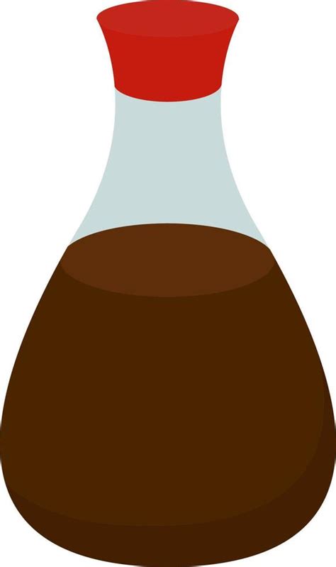 Soy sauce in bottle, illustration, vector on white background. 13606762 ...