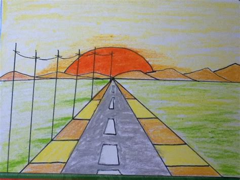 sunset drawing for kids in simple steps - YouTube