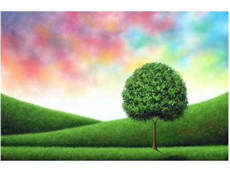 Green Tree Painting Colorful Textured ORIGINAL Oil Painting