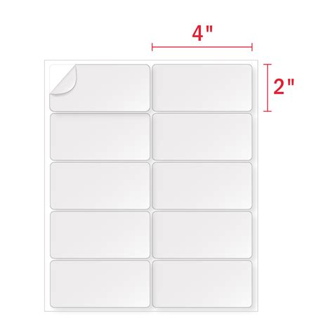 2x4 Labels (Blank Rectangle White Paper) - 10 Labels Per Sheet