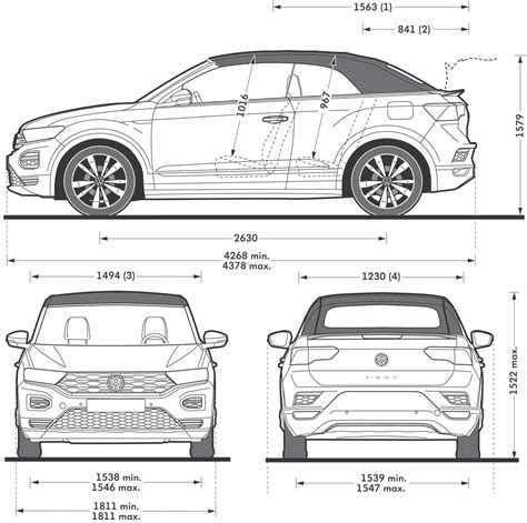 Volkswagen T-Roc Cabriolet 2020 Blueprint - Download free blueprint for ...