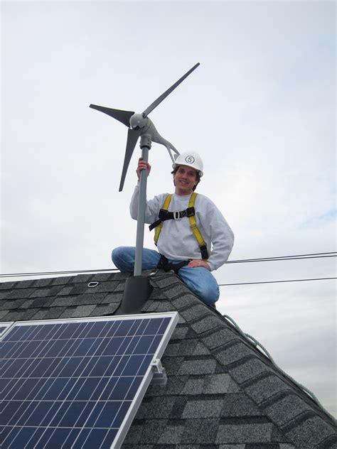 Charles Installing Wind Turbine - Nonprofit Home Inspections