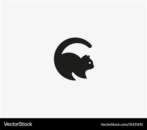 Cat logo pet letter c logotype Royalty Free Vector Image