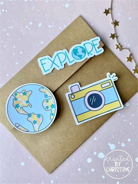 Explore Adventure Bright Happy Handmade Stickers | Handmade sticker ...